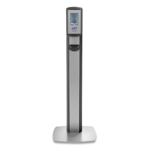 Messenger Cs8 Silver Panel Floor Stand With Dispenser, 1,200 Ml, 15.13 X 16.62 X 52.68, Graphite/silver (GOJ7518DSSLV) View Product Image