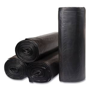 Inteplast Group Low-Density Commercial Can Liners, 45 gal, 1.2 mil, 40" x 46", Black, 10 Bags/Roll, 10 Rolls/Carton (IBSECI404612K) View Product Image