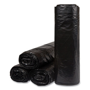 Inteplast Group Low-Density Commercial Can Liners, 60 gal, 1.2 mil, 38" x 58", Black, 10 Bags/Roll, 10 Rolls/Carton (IBSECI385812K) View Product Image