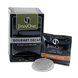 Java One Coffee Pods, Colombian Decaf, Single Cup, Pods, 14/Box (JAV30210) View Product Image