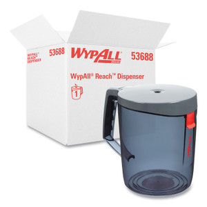 WypAll Reach Towel System Dispenser, 9.5 x 7 x 8.75, Black/Smoke (KCC53688) View Product Image