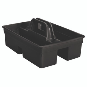 Rubbermaid Commercial Executive Carry Caddy, Two Compartments, Plastic, 10.75 x 6.5, Black View Product Image