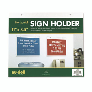 NuDell Acrylic Sign Holder, Horizontal, 11 x 8.5, Clear View Product Image