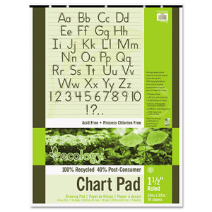 Pacon Ecology Recycled Chart Pads, Presentation Format (1.5" Rule), 24 x 32, White, 70 Sheets View Product Image