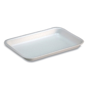 Pactiv Evergreen Supermarket Tray, #17S, 8.3 x 4.8 x 0.65, White, Foam, 1,000/Carton View Product Image