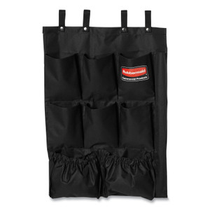 Rubbermaid Commercial Fabric 9-Pocket Cart Organizer, 19.75 x 1.5 x 28, Black View Product Image