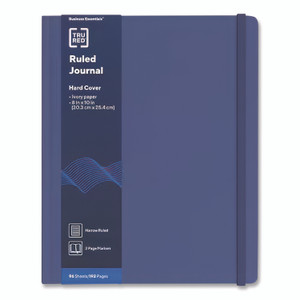 TRU RED Hardcover Business Journal, 1-Subject, Narrow Rule, Blue Cover, (96) 10 x 8 Sheets View Product Image