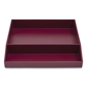 TRU RED Divided Stackable Plastic Tray, 2 Compartments, 9.44 x 9.84 x 1.77, Purple (TUD24380380) View Product Image