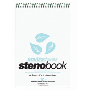 Roaring Spring Enviroshades Recycled Spiral Steno Memo Book - 80 Sheets - 160 Pages - Printed - Spiral Bound - Both Side Ruling Surface - (ROA12284) Product Image 