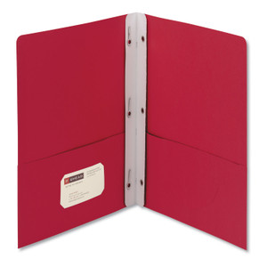 Smead 2-Pocket Folder withTang Fastener, Letter, 1/2" Cap, Red, 25/Box (SMD88059) View Product Image