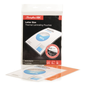 GBC EZUse Thermal Laminating Pouches, 5 mil, 9" x 11.5", Gloss Clear, 10/Pack (SWI3747324) View Product Image