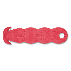 San Jamar Klever Kutter Safety Cutter, 3 Razor Blades, 1" Blade, 4" Plastic Handle, Red (SJMKK403) View Product Image