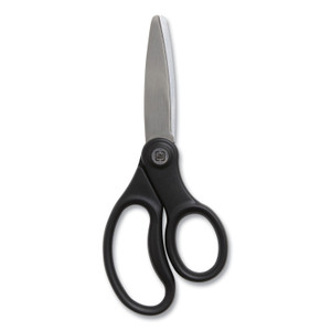 TRU RED Ambidextrous Stainless Steel Scissors, 5" Long, 2.64" Cut Length, Black Straight Ergonomic Handle View Product Image