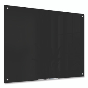 U Brands Black Glass Dry Erase Board, 48" x 36" (Actual Size: 47" x 35"), Black Surface View Product Image