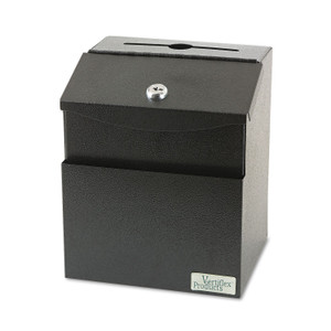 Vertiflex Steel Suggestion Box with Locking Top, 7 x 6 x 8.5, Black View Product Image