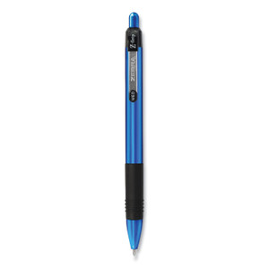 Zebra Z-Grip Metal Ballpoint Pen, Retractable, Medium 1 mm, Blue Ink, Blue/Black Barrel, 12/Pack (ZEB27020) View Product Image