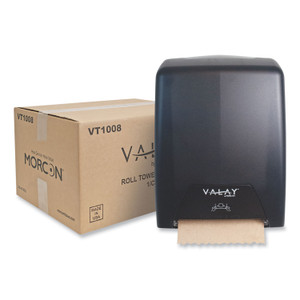 Morcon Tissue Valay Proprietary Roll Towel Dispenser, 11.75 x 8.5 x 14, Black (MORVT1008) View Product Image