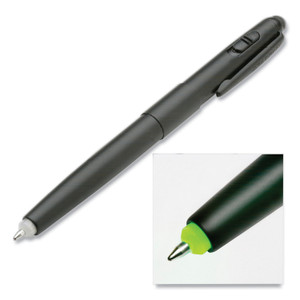 AbilityOne 7520016910488 SKILCRAFT Luminator Ballpoint Pen/Flashlight, Green LED, Retractable, Medium 1 mm, Black Ink, Black Barrel (NSN6910488) View Product Image