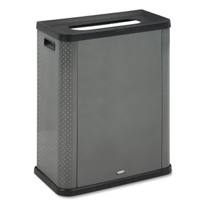 Rubbermaid Commercial Elevate Decorative Refuse Container, Landfill, 23 gal, Plastic/Metal, Pearl Dark Gray View Product Image