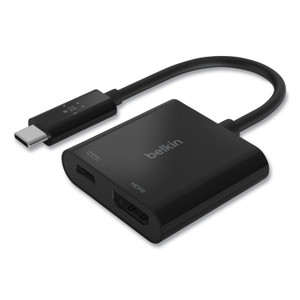 Belkin USB-C to HDMI + Charge Adapter - 1 x Type C USB Male - (BLKAVC002BKBL) Product Image 
