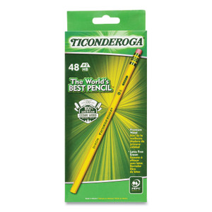 Ticonderoga Pencils, HB (#2), Black Lead, Yellow Barrel, 48/Pack View Product Image