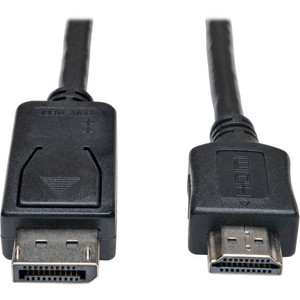 Tripp Lite series DisplayPort to HD Cable Adapter - 3 ft DisplayPort/HDMI A/V Cable for Monitor, TV, Audio/Video Device - First End: 1 x DisplayPort Digital Audio/Video - Male - Second End: 1 x HDMI Digital Audio/Video - Male Product Image 