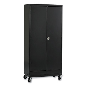Alera Assembled Mobile Storage Cabinet, with Adjustable Shelves 36w x 24d x 66h, Black (ALECM6624BK) View Product Image