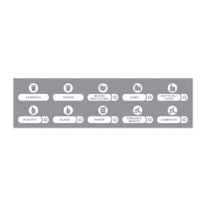 Recycle Label Kit For Slim Jim Recycling Station Billboard, 10 Assorted Messages, 5.59 X 9.55, White/clear (RCP1977787) View Product Image