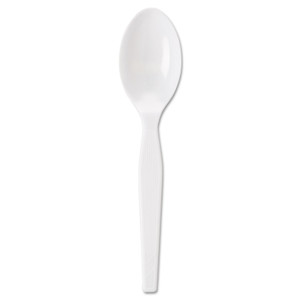 Dixie Individually Wrapped Mediumweight Polystyrene Cutlery, Spoon, Plastic, White, 1,000/Carton View Product Image