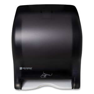 San Jamar Smart Essence Electronic Roll Towel Dispenser, 11.88 x 9.1 x 14.4, Black (SJMT8400TBK) View Product Image
