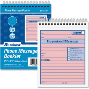 Adams Spiral-bound Phone Message Booklet (ABFSC9711D) View Product Image