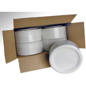 Ajm Packaging Corporation Plates, Coated Paper, Round, 9" Dia, 125/PK, White (AJMCP9AJCWWH1) Product Image 