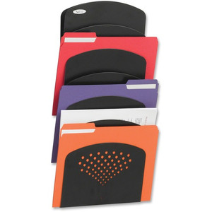 Safco Seven Pocket Letter/Legal Steel Wall Rack - 7 Pocket(s) - 21.75" Height x 9.50" Width x 2" Depth - Durable - Powder Coated - Black Product Image 