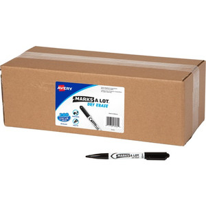 Avery Marks A Lot Marks-A-Lot Value Pack Dry Erase Markers - Bullet Marker Point - Erasable - Black Ink Product Image 