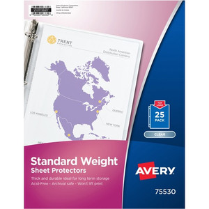 Avery Standard-Weight Sheet Protectors - For Letter 8 1/2" x 11" Sheet - Clear - Polypropylene Product Image 