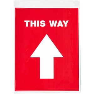 Avery THIS WAY Social Distancing Floor Decals - Print/Message "This Way" - Rectangular Shape - Pre-printed, Tear Resistant, Wear Resistant, Non-slip, Water Resistant, UV Coated, Durable, Removable, Scuff Resistant - Vinyl - White Product Image 