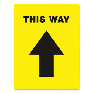 Avery Social Distancing Floor Decals, 8.5 x 11, This Way, Yellow Face, Black Graphics, 5/Pack View Product Image