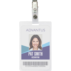 Advantus Corp. Card Holders,Self-Lamin,Vert,2-1/4"x3-1/2"Insert,25/PK,CL (AVT97102) View Product Image