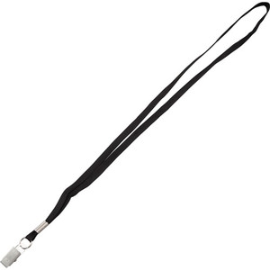 Advantus Flat Clip Lanyard - 36" Length - Black - Woven, Metal Product Image 