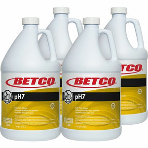 Betco pH7 Floor Cleaner - For Floor, Tabletop - 128 fl oz (4 quart) - Lemon Scent - Recommended For: Dirt Remover, Grime Remover - Yellow Bottle Product Image 