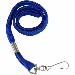 SICURIX Flat Metal Hook Lanyard - Hook Attachment - 0.4" Width x 36" Length - Blue - Metal Product Image 
