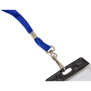 Baumgartens Flat Lanyard W/ Hook, 100/PK, Blue (BAU65613) View Product Image