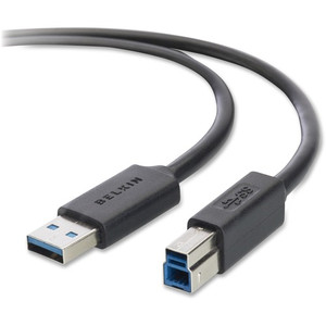 Belkin Super Speed USB 3.0, A/B Device Cable, 10', BK (BLKF3U159B10) View Product Image
