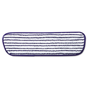 Rubbermaid Commercial Microfiber Finish Pad, 18 x 5.5, Blue/White, 6/Box View Product Image