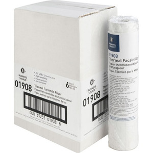 Business Source Thermal Fax Paper Rolls - 8 1/2" x 98 ft - 55 g/m² Grammage - White Product Image 