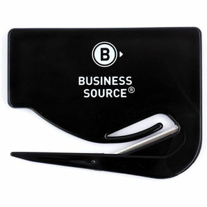Business Source Slide Letter Opener - Handheld - Black - Comfortable Handle, Compact Product Image 