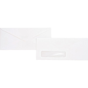 Business Source Business Window Envelopes,No.10,4-1/8"x9-1/2",500/BX,WE Wove (BSN04468) View Product Image