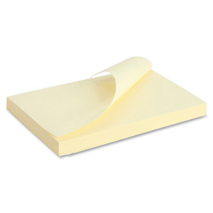 Business Source Adhesive Note Pads, Plain, 3"x5", 100 Sht/PD, 18/PK, Yellow (BSN16455) View Product Image