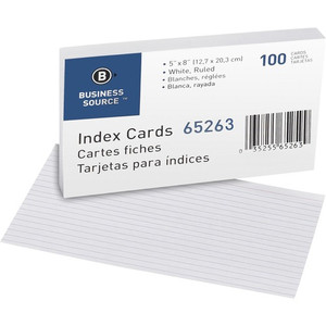 Business Source Ruled White Index Cards (BSN65263) View Product Image