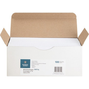 Business Source No. 10 Peel-to-seal Security Envelopes - Business - #10 - 4 1/8" Width x 9 1/2" Length - 24 lb - Peel & Seal Product Image 